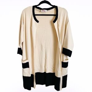 Kontatto Color Block Open Front Cardigan
